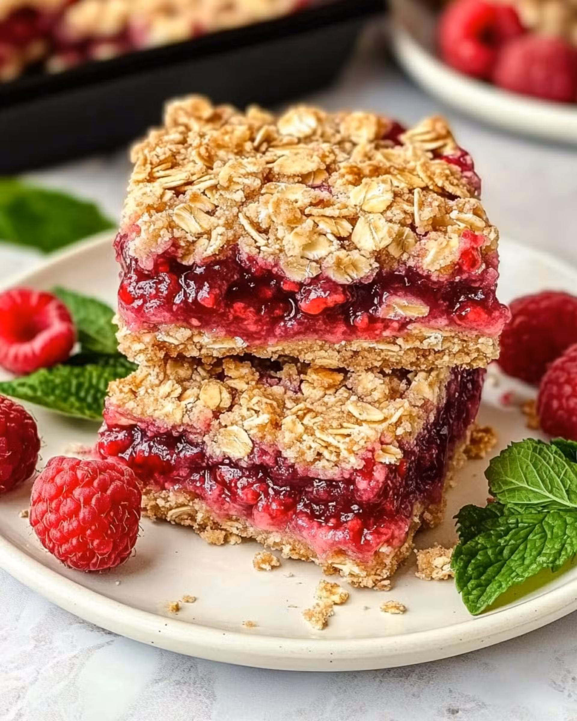 Raspberry Oatmeal Crumble Bars