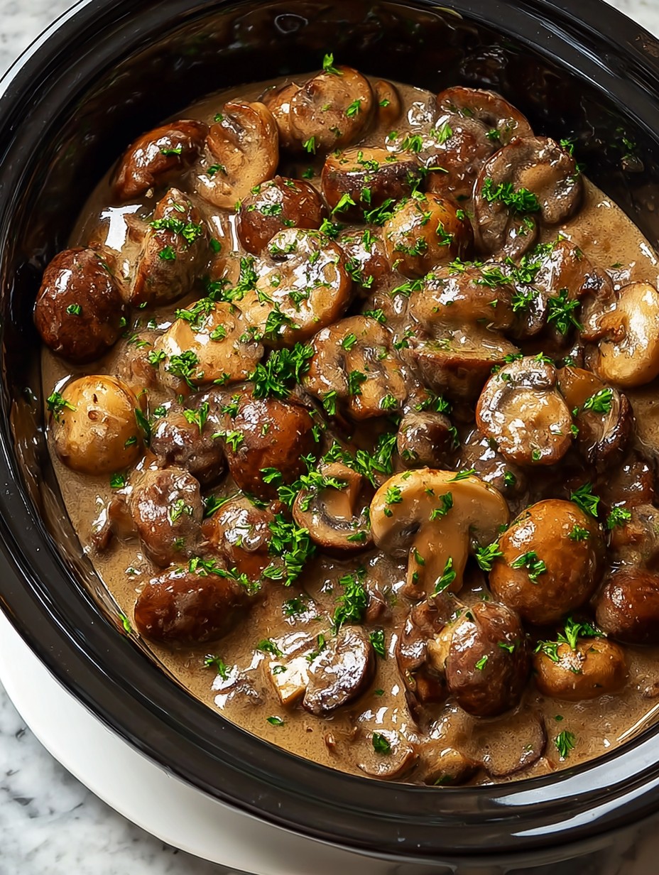 Slow Cooker Mushroom Stroganoff