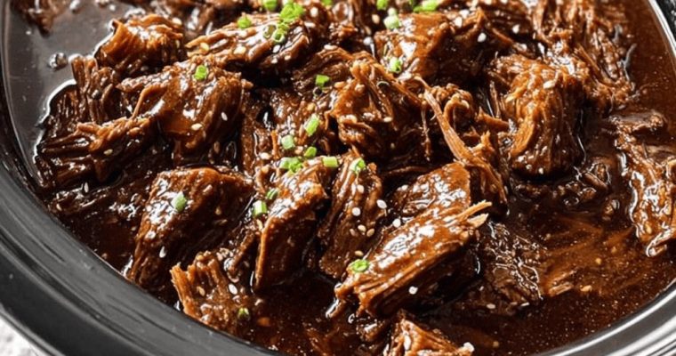 Slow Cooker 4-Ingredient Honey Garlic Beef