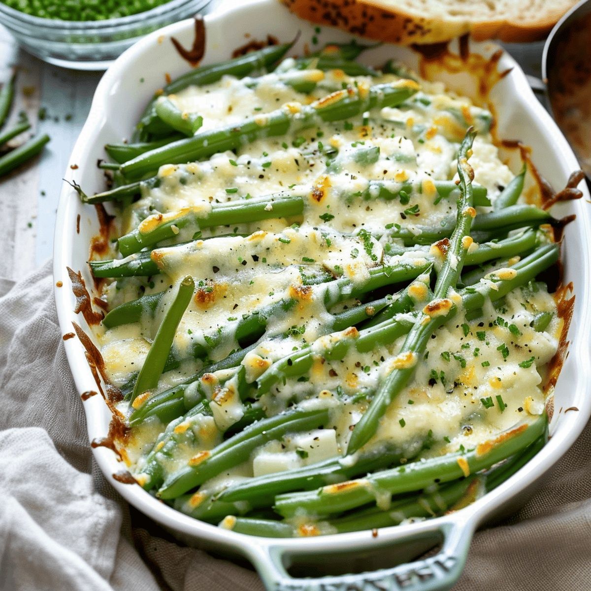 CHEESY GARLIC GREEN BEANS