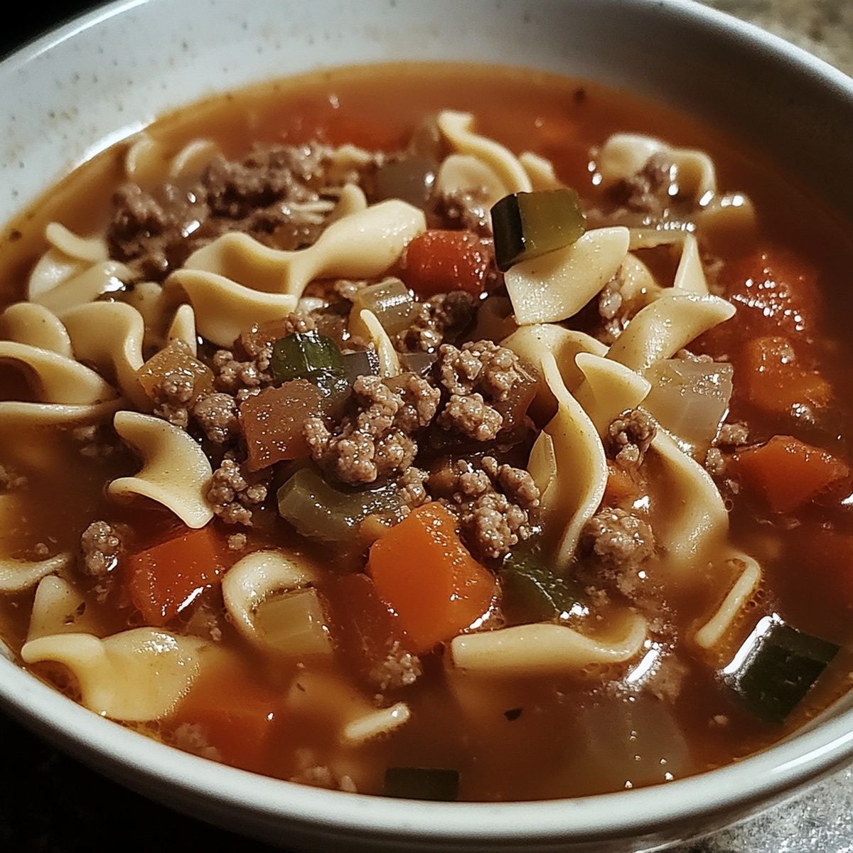 Hamburger Noodle Soup