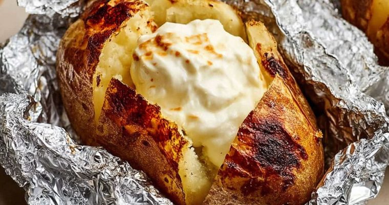 Slow Cooker Foil Baked Potatoes