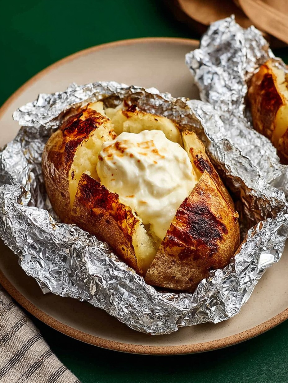 Slow Cooker Foil Baked Potatoes