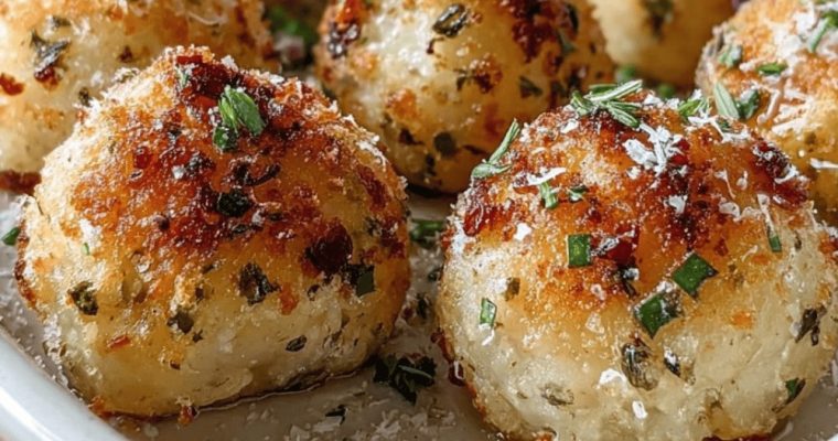 Herb-Infused Baked Potato Balls with Parmesan