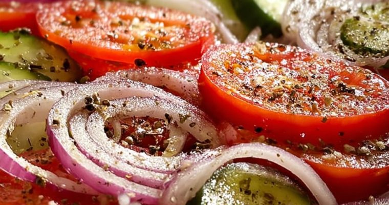 That Salad Grandma Always Made: Marinated Cucumber, Onion & Tomato