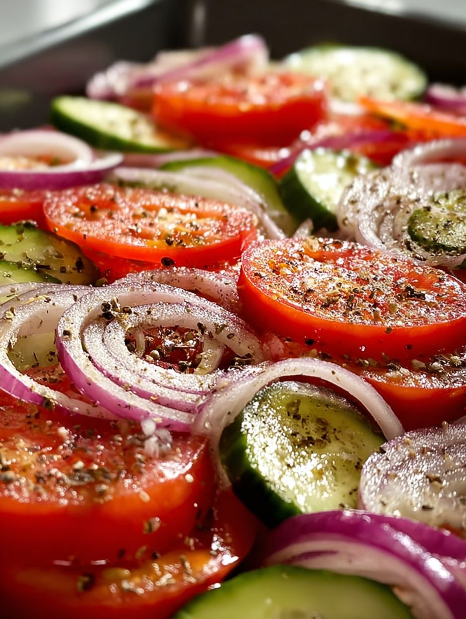 That Salad Grandma Always Made: Marinated Cucumber, Onion & Tomato