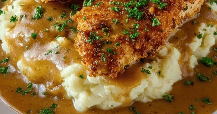 Slow Cooker Herb-Crusted Chicken Fillets with Creamy Mashed Potatoes