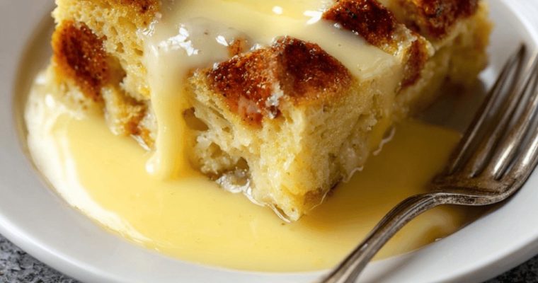 Bread Pudding with Warm Vanilla Custard