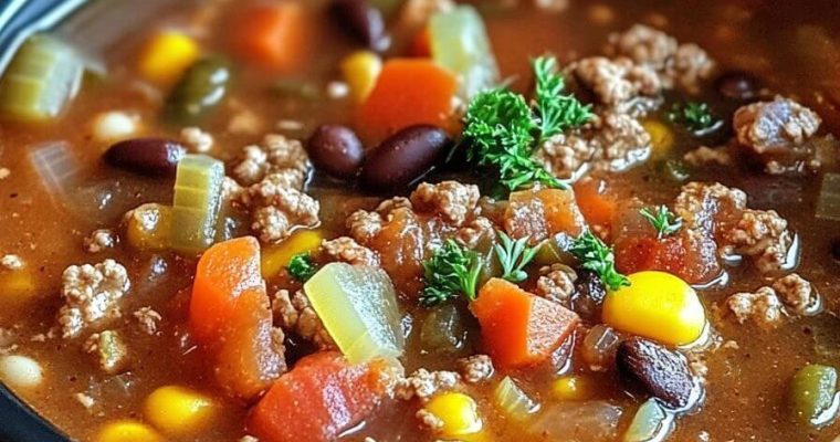 Hearty Crockpot Cowboy Soup