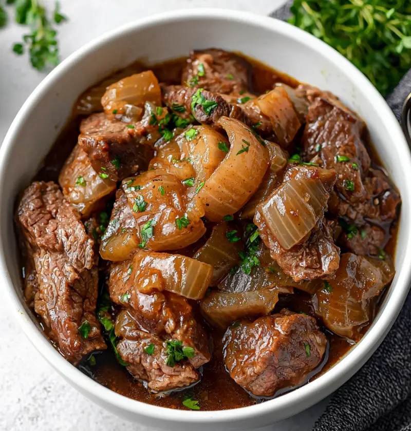 Slow Cooker Steak with Onion Soup Mix