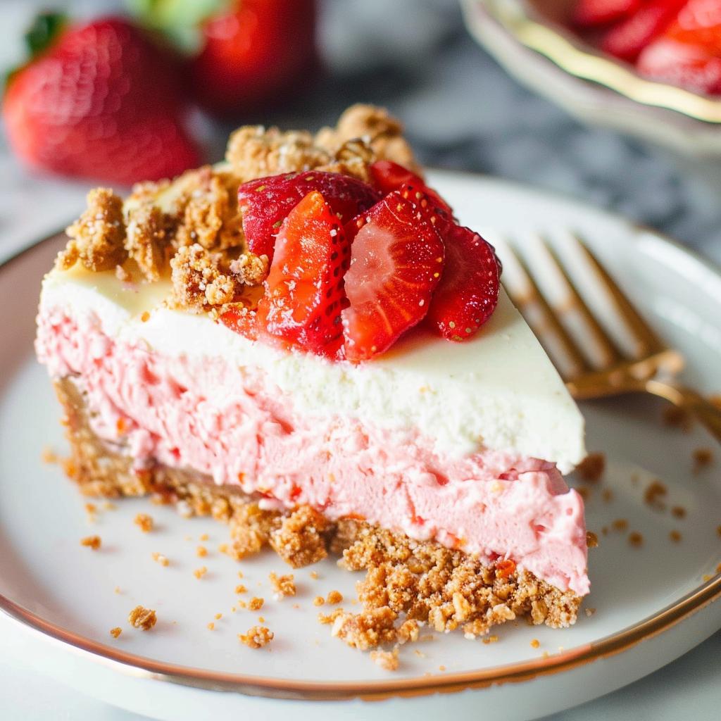 No-Bake Strawberry Crunch Cheesecake