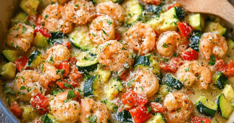 Creamy Shrimp and Zucchini Skillet