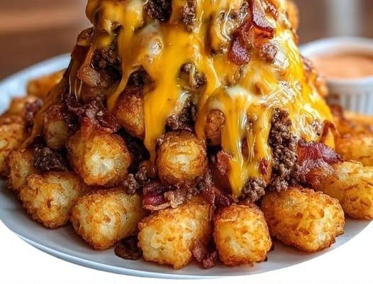 Bacon Cheeseburger Stuffed Tater Tot Cones