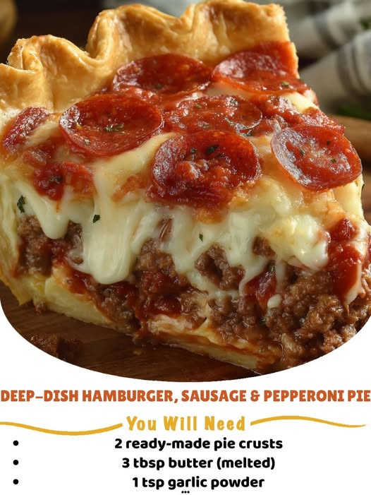 Deep-Dish Hamburger, Sausage & Pepperoni Pie