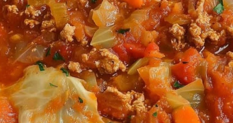 Slow Cooker Unstuffed Cabbage Roll Soup