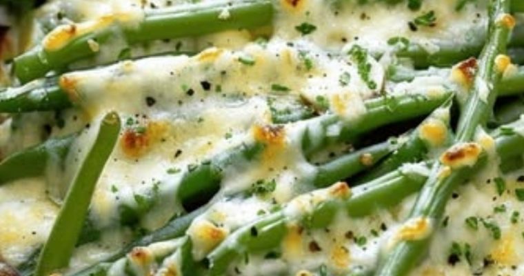 CHEESY GARLIC GREEN BEANS