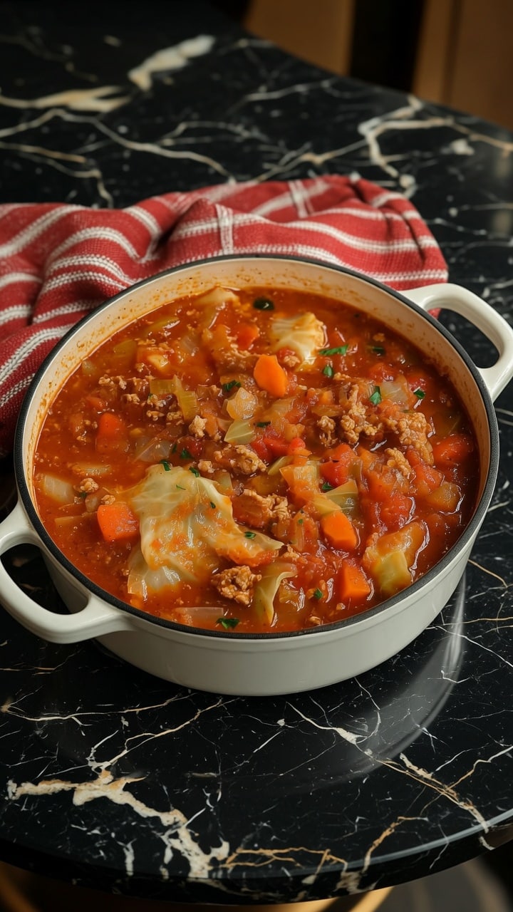 Slow Cooker Unstuffed Cabbage Roll Soup