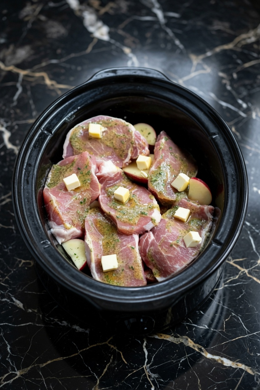 CROCKPOT RANCH PORK CHOPS AND POTATOES