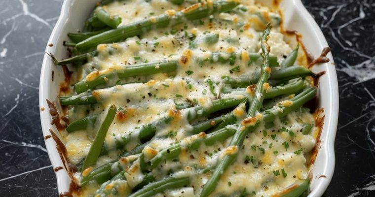 CHEESY GARLIC GREEN BEANS