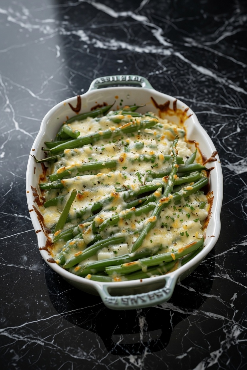 CHEESY GARLIC GREEN BEANS