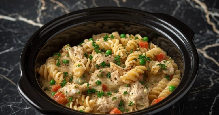 Slow Cooker Chicken Pot Pie Pasta