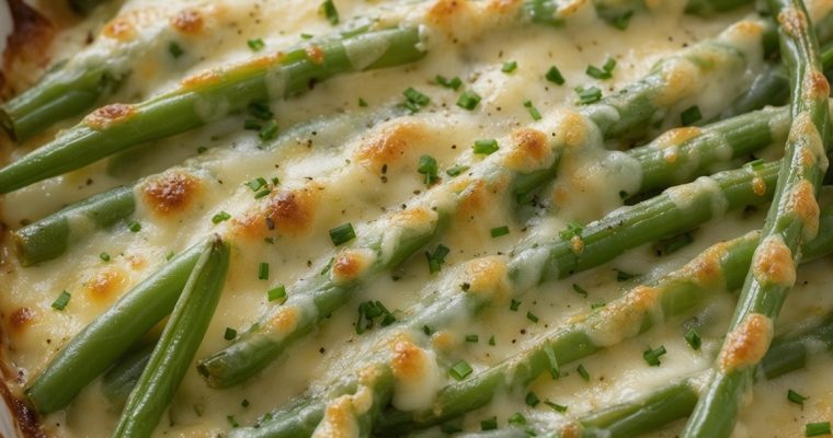 CHEESY GARLIC GREEN BEANS