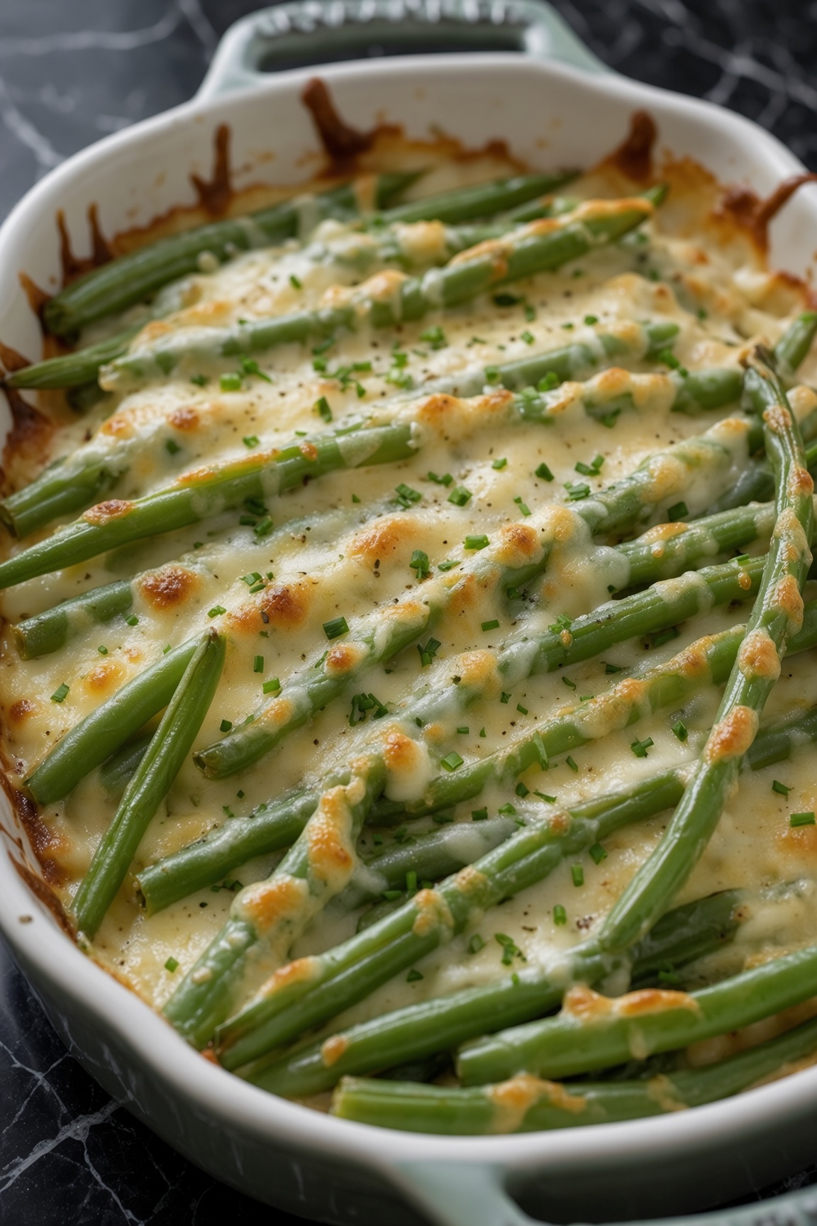 CHEESY GARLIC GREEN BEANS