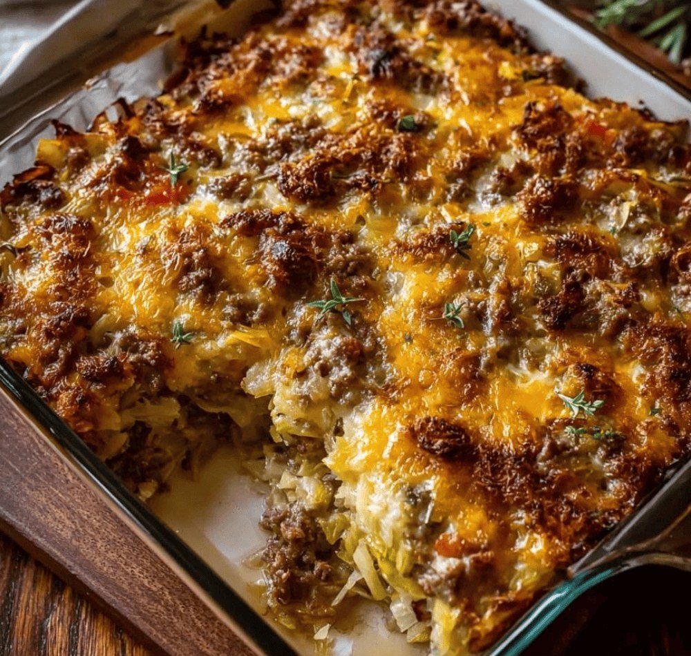 Southern Style Cabbage Beef Bake