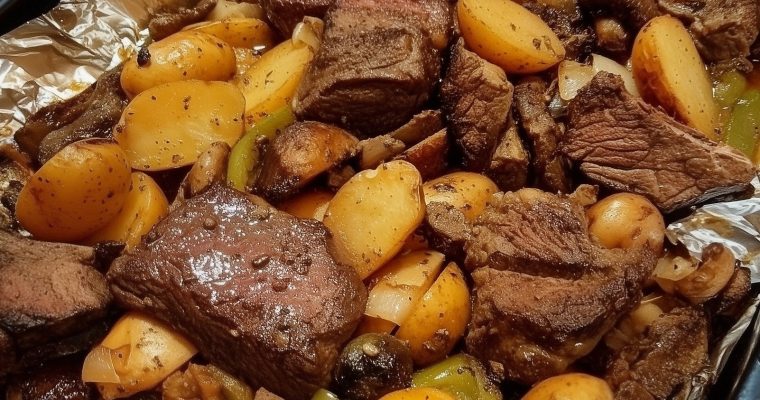 Garlic Herb Potatoes and Steak Skillet
