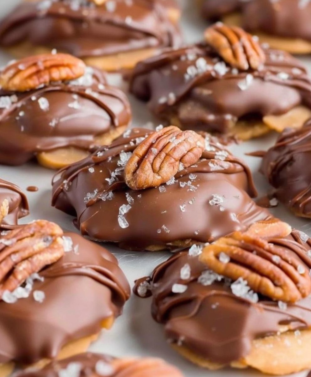 Homemade Turtle Candy with Pecans and Caramel
