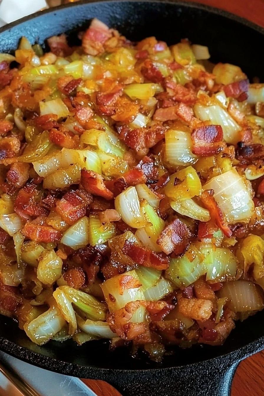 Fried Cabbage with Onions and Bacon