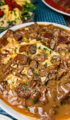 Creamy Beef Tips with Egg Noodles