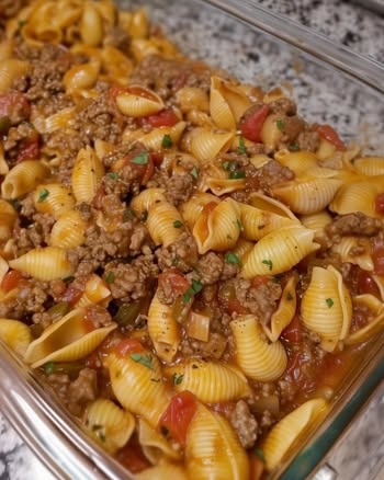 Pasta Shells with Ground Beef