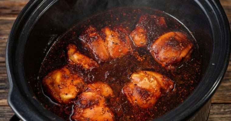 Honey Garlic Slow Cooker Chicken Thighs
