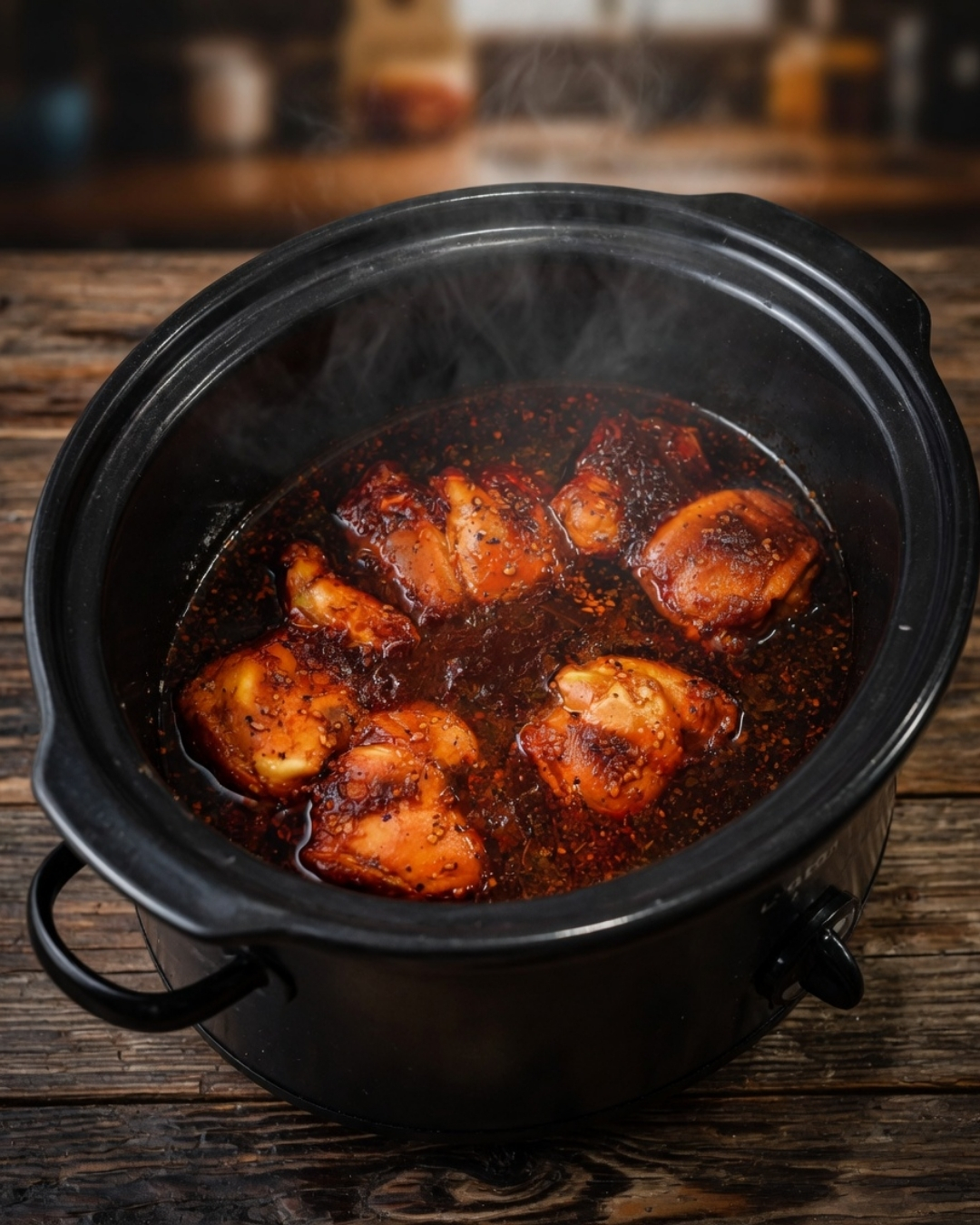 Honey Garlic Slow Cooker Chicken Thighs