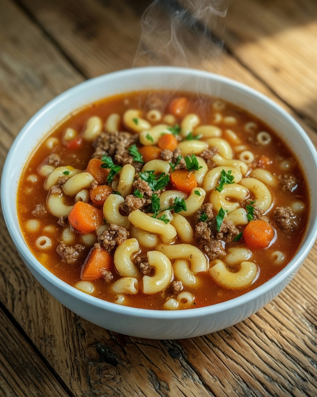 Beef and Macaroni Soup