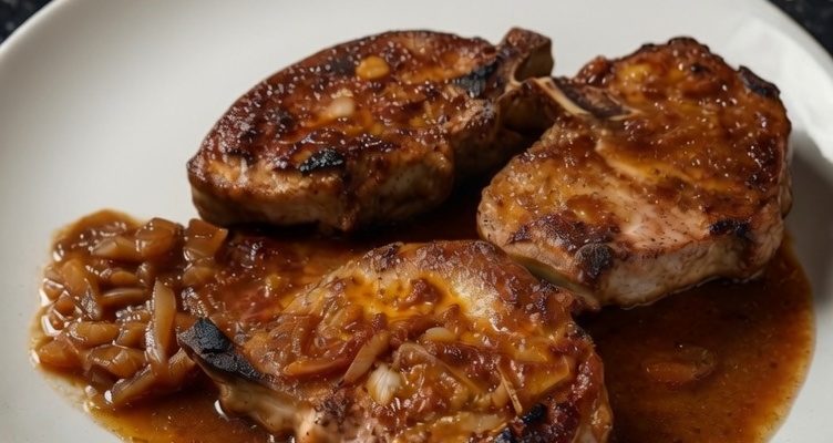 Smothered Pork Chops with Onions in Red Eye Gravy