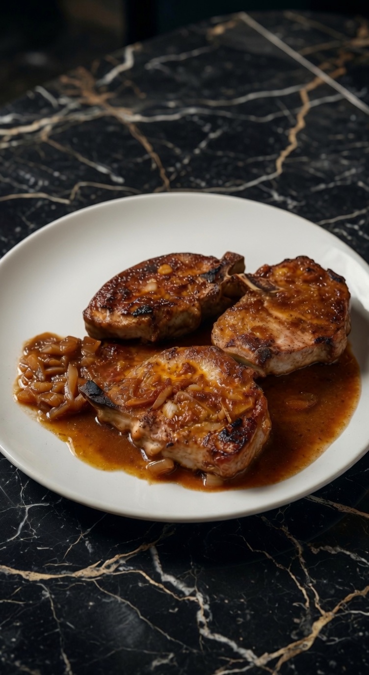 Smothered Pork Chops with Onions in Red Eye Gravy