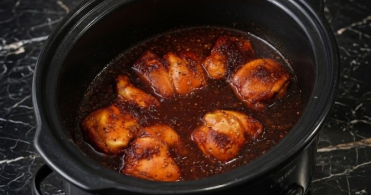 Honey Garlic Slow Cooker Chicken Thighs