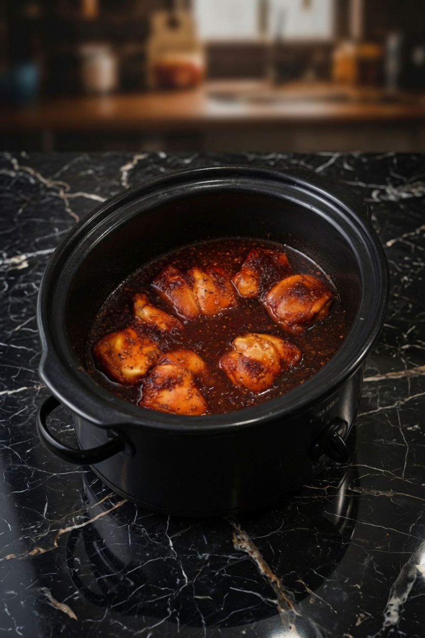 Honey Garlic Slow Cooker Chicken Thighs
