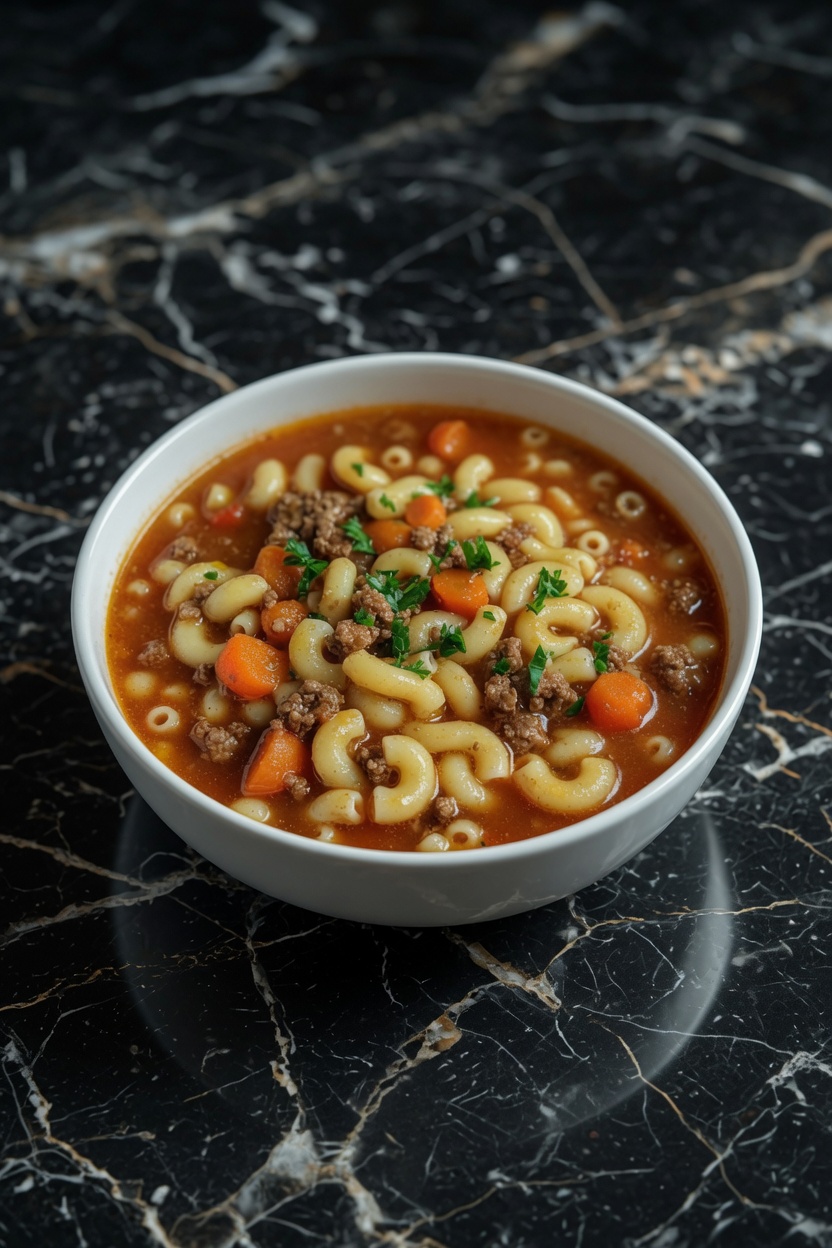 Beef and Macaroni Soup