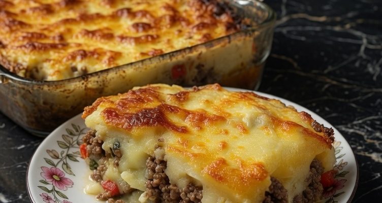 Meatloaf with Mashed Potatoes & Cheese