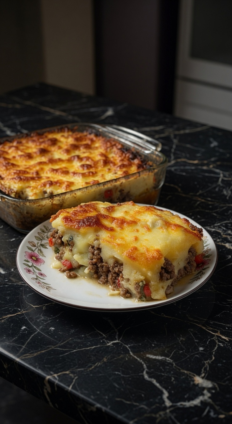 Meatloaf with Mashed Potatoes & Cheese