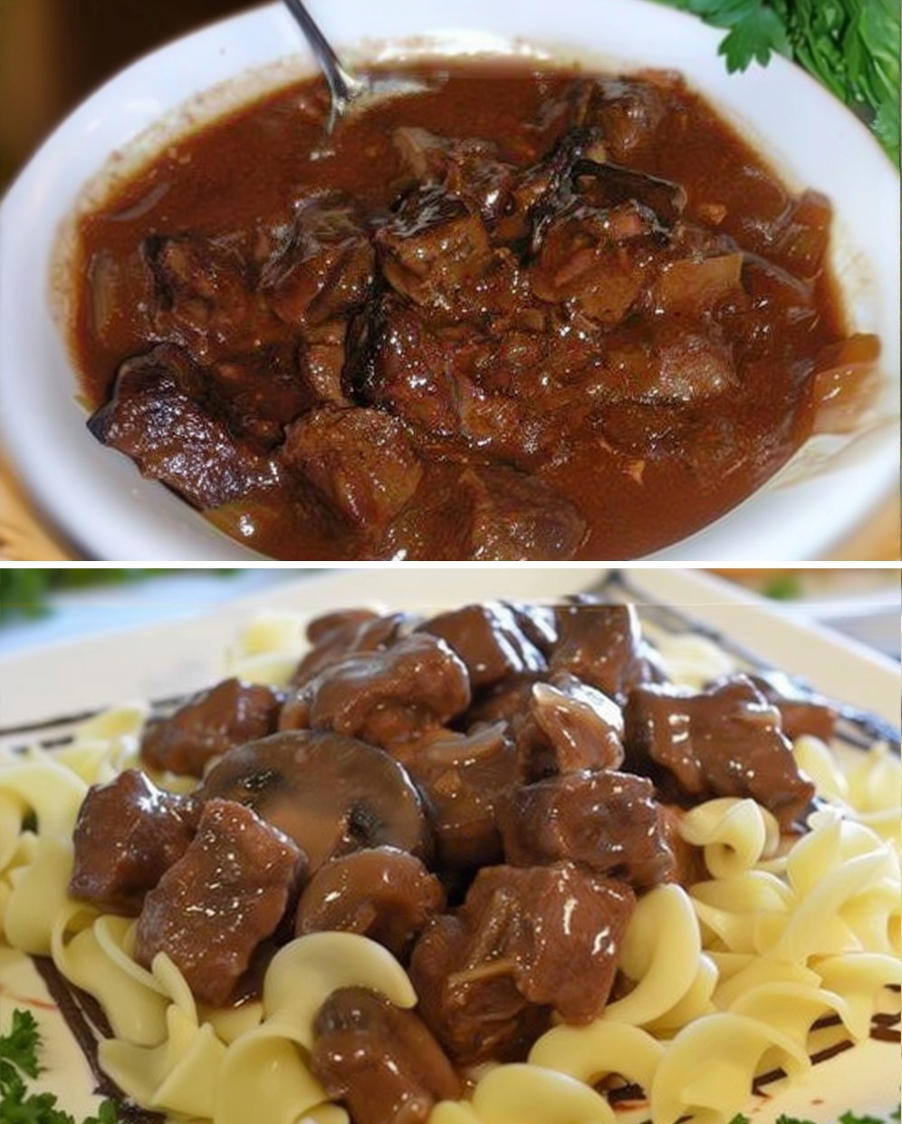 The Coziest, Creamiest Beef Tips with Egg Noodles