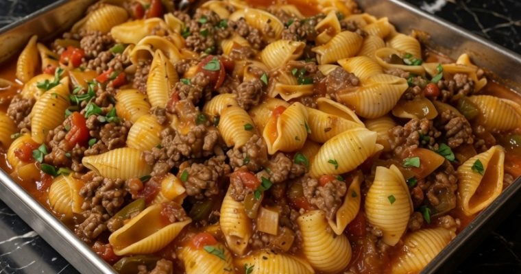 Pasta Shells with Ground Beef