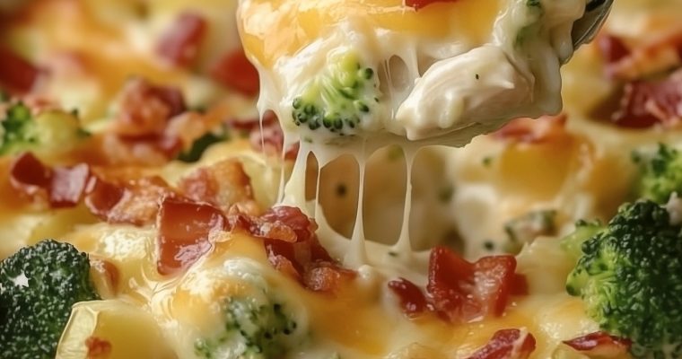 Broccoli, Rice, Chicken and Cheese Casserole