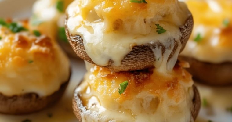 Savory Crab Stuffed Mushrooms