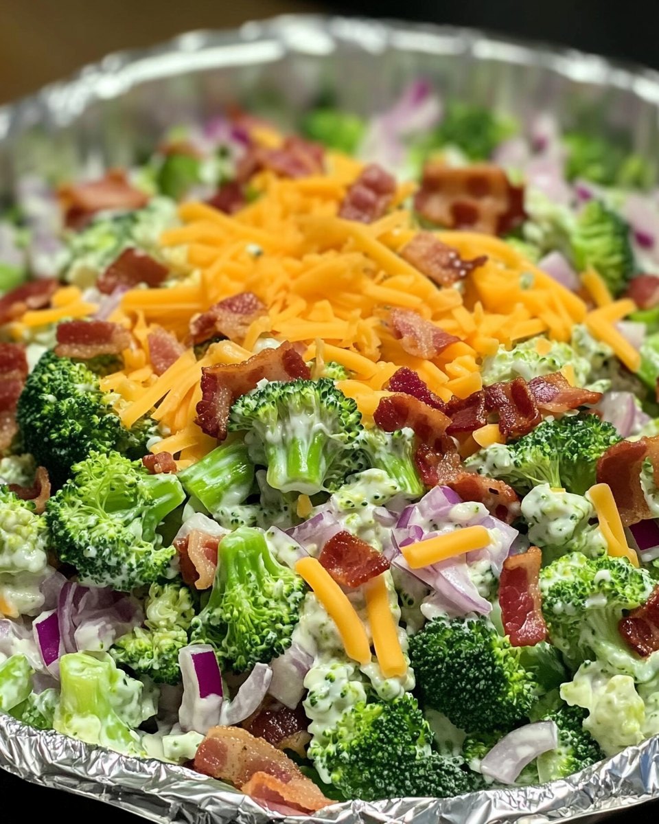 Broccoli Salad With Red Grapes, Bacon and Sunflower Seeds