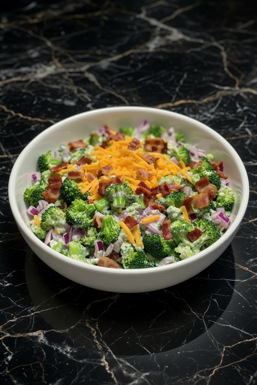 Broccoli Salad With Red Grapes, Bacon and Sunflower Seeds