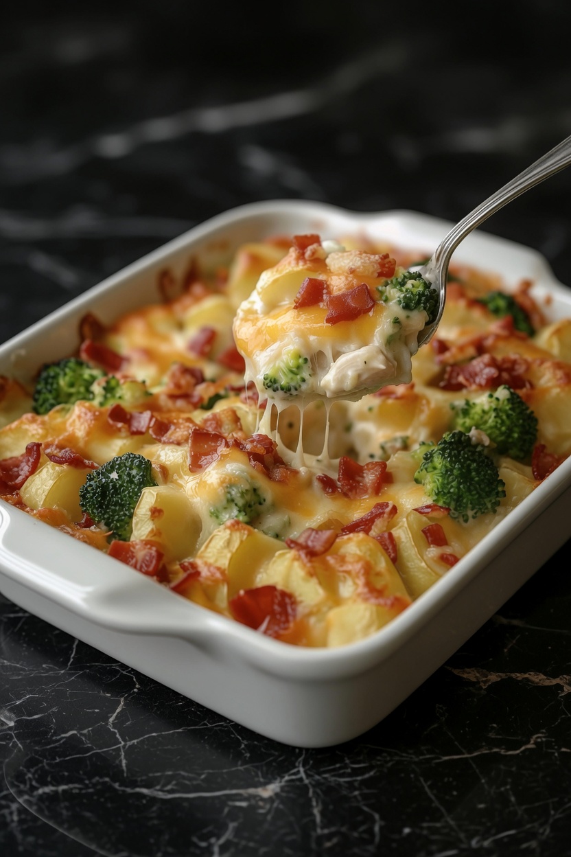 Broccoli, Rice, Chicken and Cheese Casserole